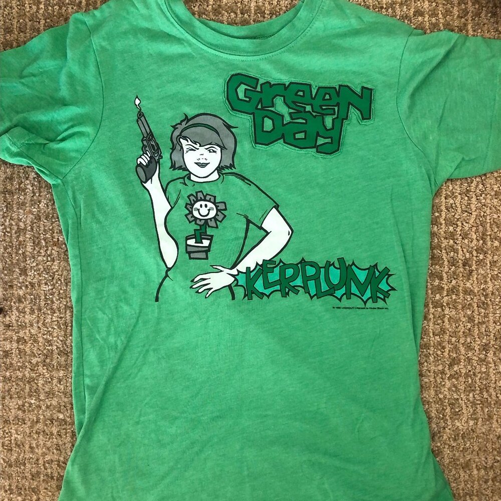 Vintage Kerplunk! Green Day Patched Tee-Shirt